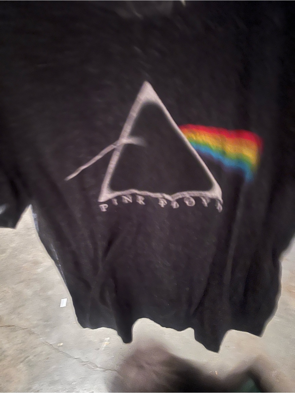 Pink Floyd Black Tee with Prism and Rainbow Accent